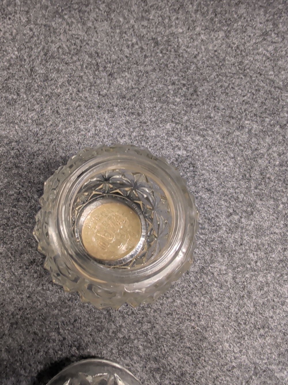 Avon Crystal Facet Press Glass Jar - Picture 4 of 7